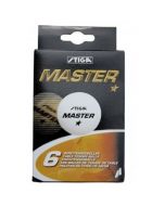 Pacote de 6 bolas Master ABS brancas (1 estrela) STIGA