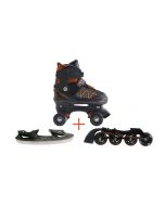 Patins conversíveis em inline e patins de gelo 3 em 1 FLEXWHEEL laranja tamanho M (de 34 a 37) NEXTREME